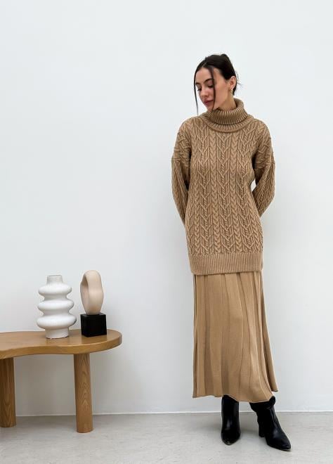Светр з візерунком жіночий ART KNIT Олівія oversize Карамельний - фото 3 Светр з візерунком жіночий ART KNIT Олівія oversize Карамельний - фото 3