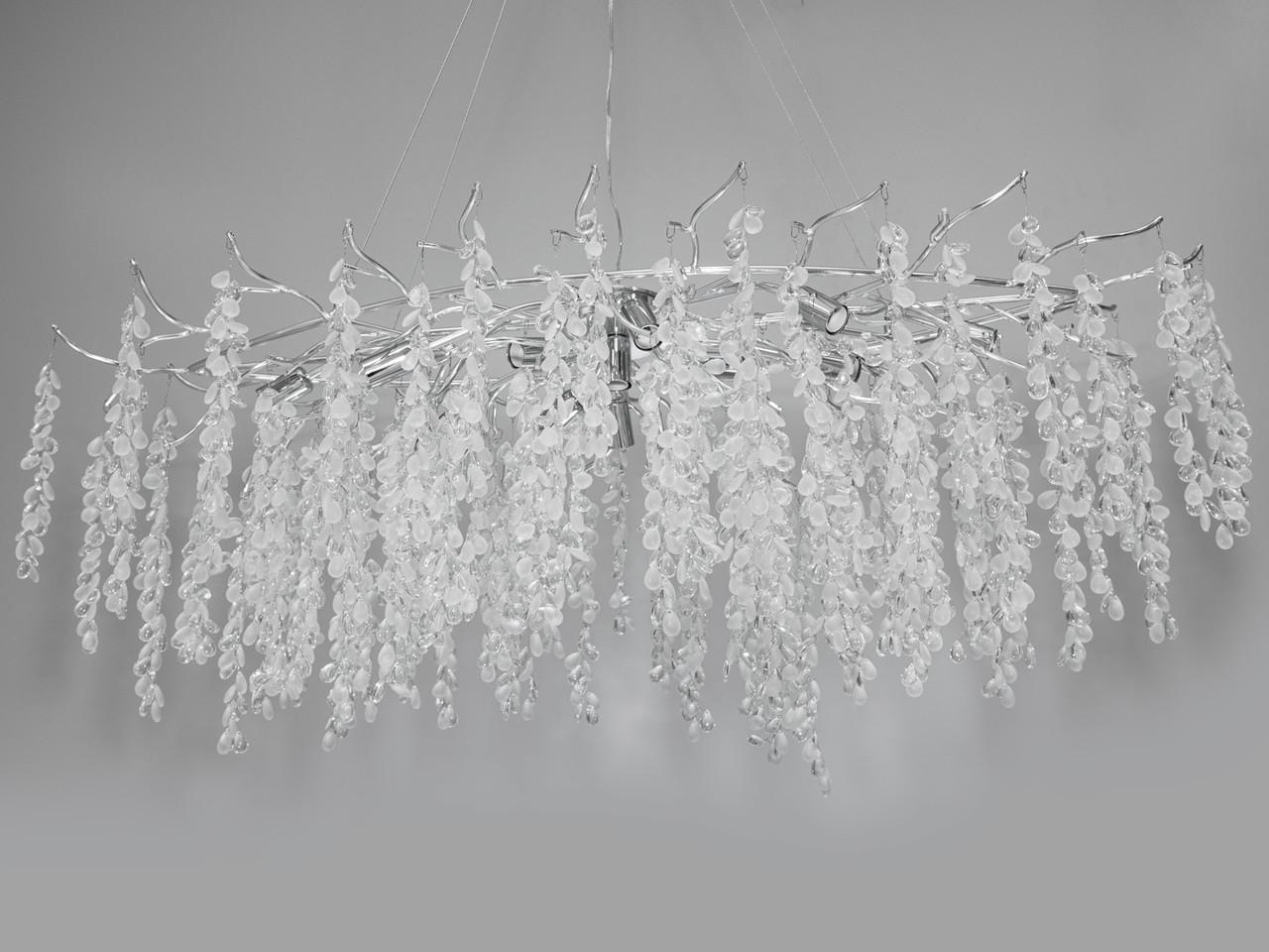 Хрустальная люстра 603-L1200CH-LS Глициния в гостиную вытянутой формы Хром (2178305614) - фото 2 Хрустальная люстра 603-L1200CH-LS Глициния в гостиную вытянутой формы Хром (2178305614) - фото 2