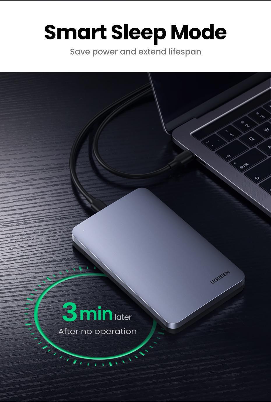 Кишеня зовнішня Ugreen 2.5 USB-C 0.5 м (70499) - фото 11 Кишеня зовнішня Ugreen 2.5 USB-C 0.5 м (70499) - фото 11