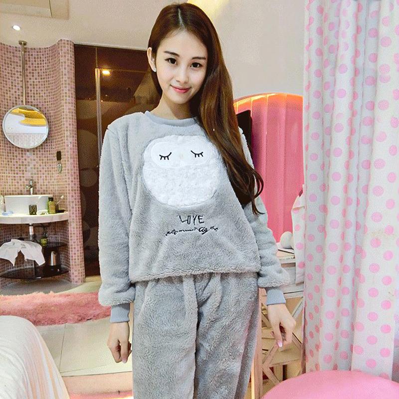 Пижама женская теплая махровая Owl XL Gray - фото 6