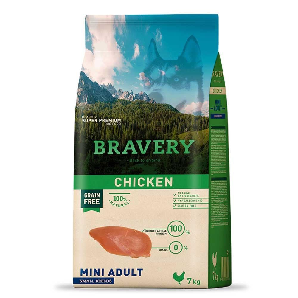 Корм беззерновой для собак Bravery Chicken Mini 7 кг (1656238118)