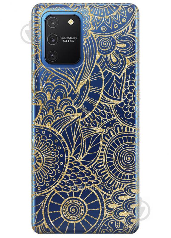 Прозрачный силиконовый чехол iSwag для Samsung Galaxy S10 Lite с рисунком - Золотая мандала (KS3432)