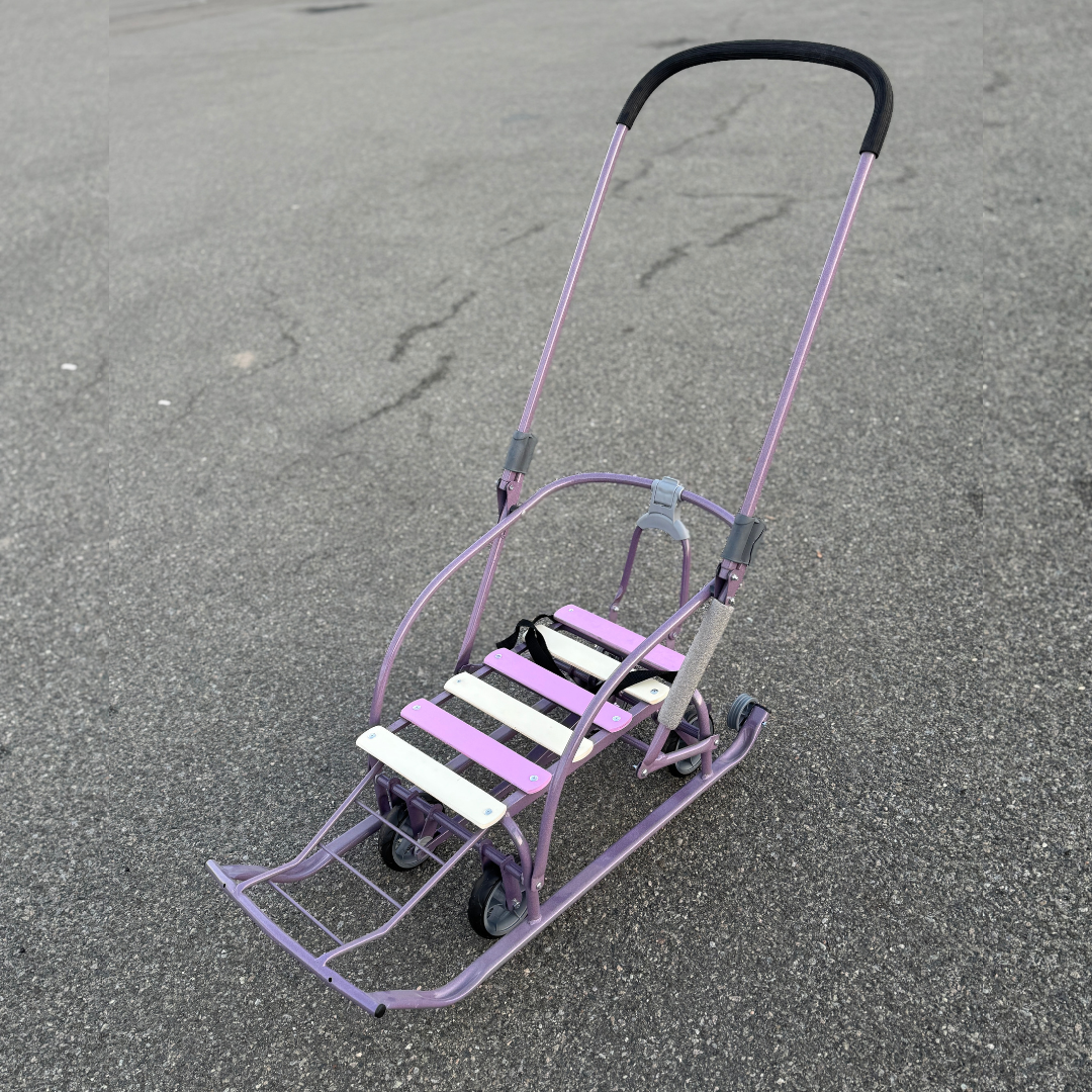 Санки-трансформер детские с колесами Мрія LUX 2026 Сиреневый