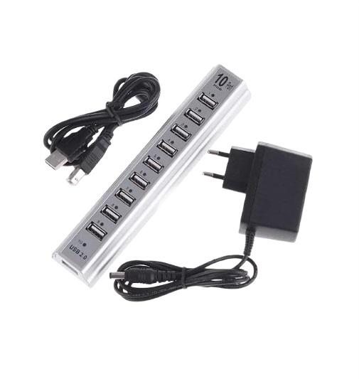 USB-хаб на 10 портів та ​​блок живлення (10292902)