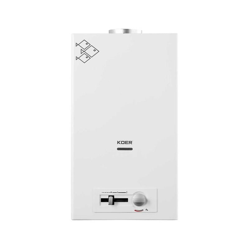 Газовая колонка KOER KWH.G0410 WHITE дымоходная с пьезорозжигом 10 л/мин Белый (KR5663)
