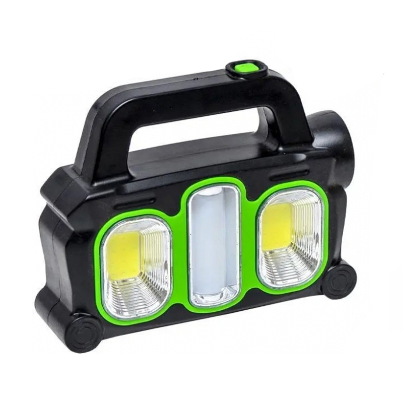 Фонарь ручной HB-6168-LED/2COB на солнечной батарее Power Bank (tf5278)