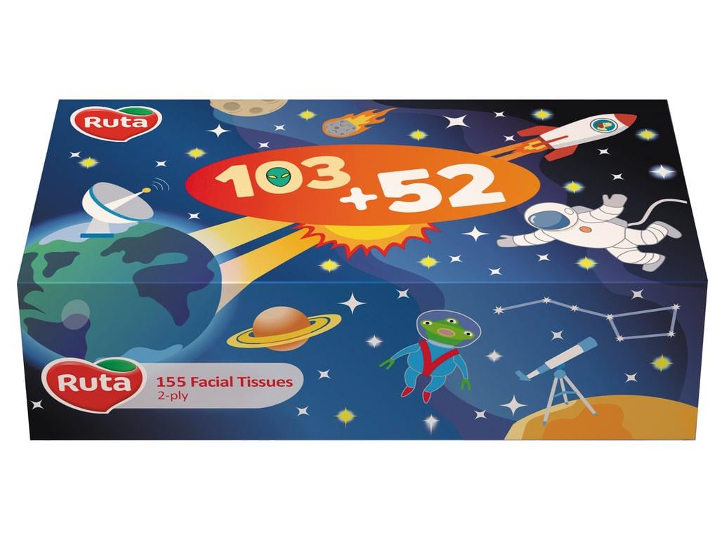 Серветки косметичні 2-шарові Ruta Mix collection пенал 155 шт. (20699)