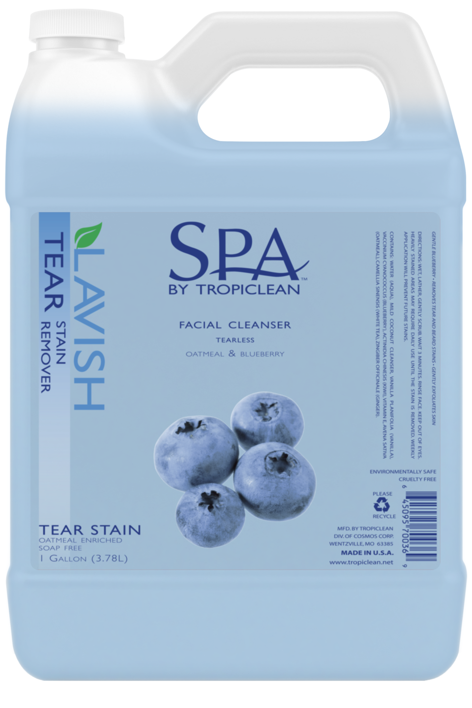 Шампунь Tropiclean SPA Tear Stain Facial Remover 3,8 л для вмивання слізних доріжок навколо очей (700369)