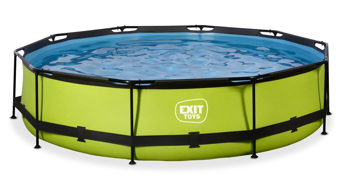 Бассейн каркасный с наземным куполом Exit Toys 360х76 см Лайм - фото 5