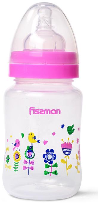 Пляшка дитяча для годування Fissman Babies Квіткова галявина 240 мл з широкою шийкою (FN-6887)