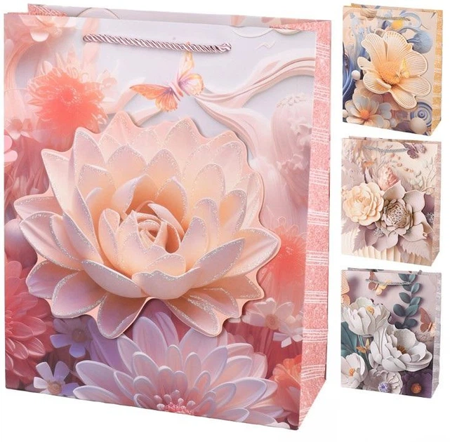 Набор подарочных пакетов Flowers 3D S 18x24x8,5 см 4 шт. (R34729-S)