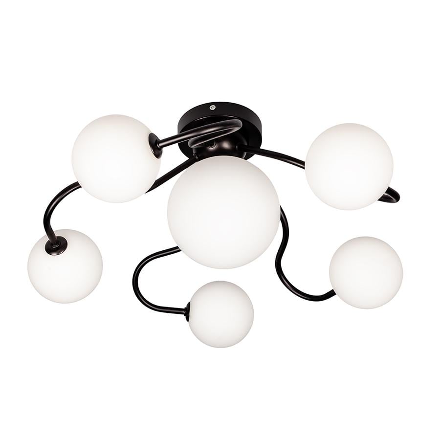 Люстра стельова Levistella на шість сферичних плафонів під лампу G9 IP20 752X101F-6 BK+WH Чорний/Білий (LVS5577) - фото 2