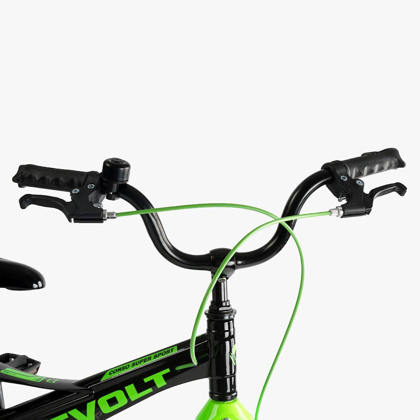 Велосипед двухколесный Corso Revolt 18" детский магниевый Черно-зеленый - фото 5 Велосипед двухколесный Corso Revolt 18" детский магниевый Черно-зеленый - фото 5