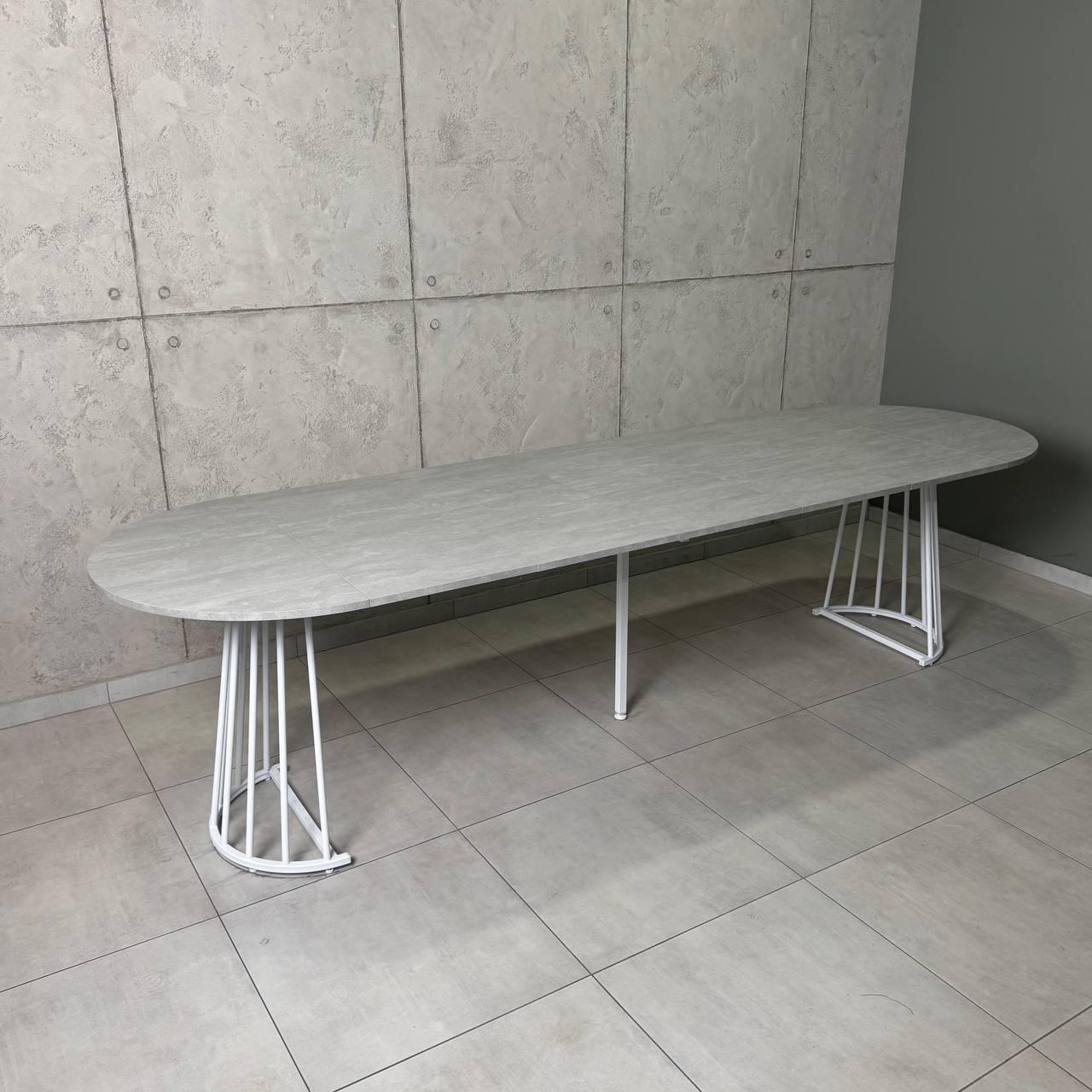 Стол кухонный раздвижной Grace УТП028007 Loft 3,5 м Бетонный камень /Белый мат