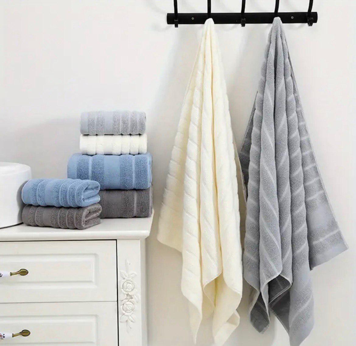 Набір рушників Soft Strip 3в1 140х70 см/74х34 см/74х34 см Молочний (NR3in1MilkStrip) - фото 5