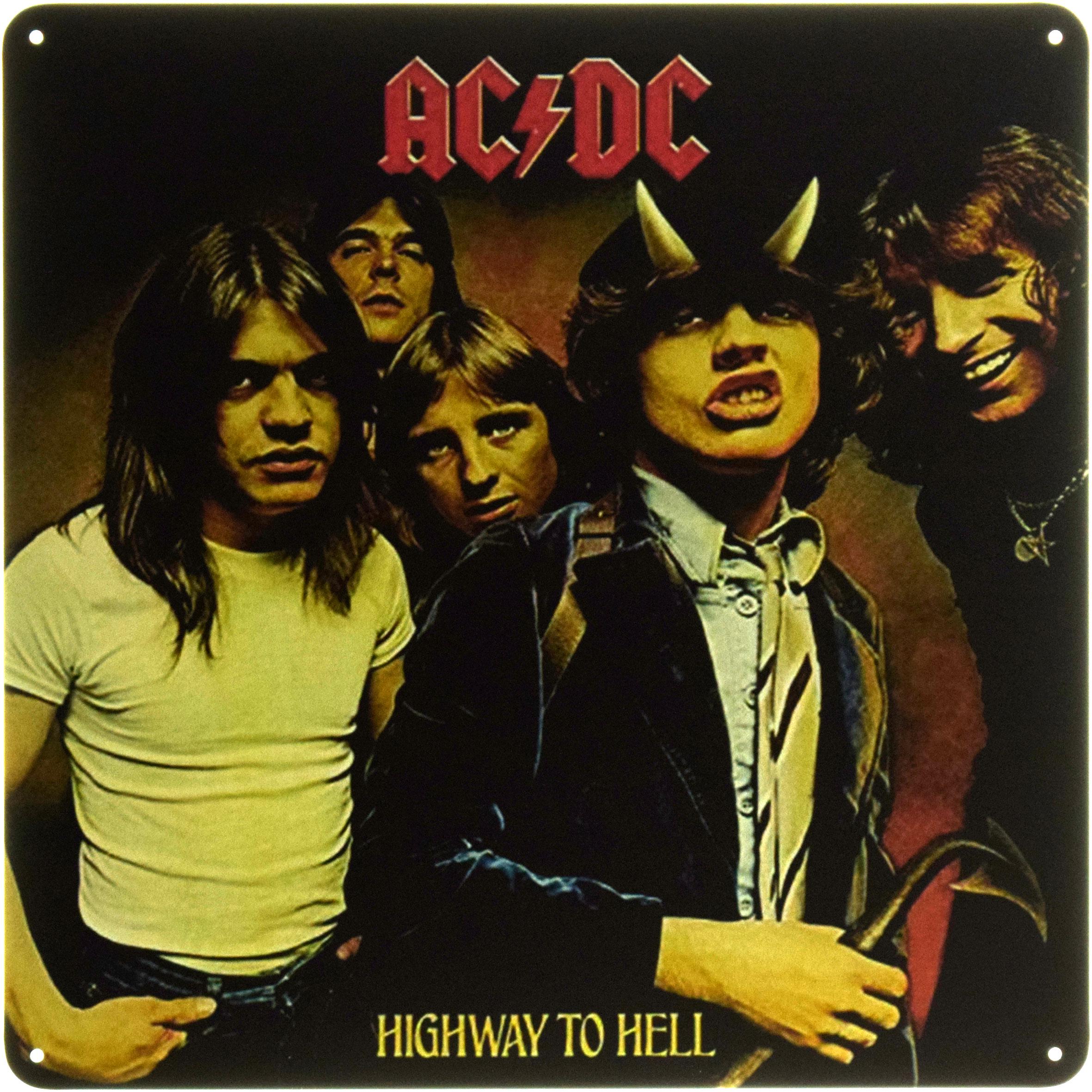 Табличка металлическая "DC – Highway To Hell" 30x30 см (ms-104656)