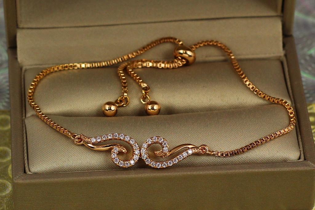 Браслет Xuping Jewelry Дафніс і Хлоя на бігунку Золотистий