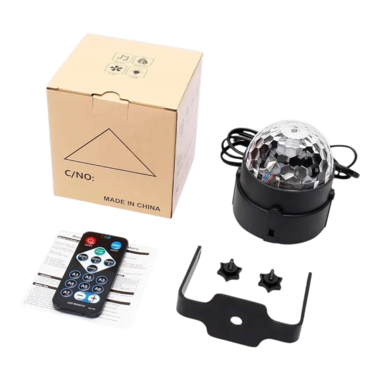 Диско-лампа SEBRUANC LED RGB Party Light 360° з пультом та звуковою активацією (33459225)