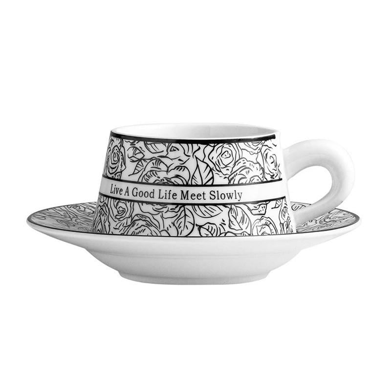 Набор кофейный сувенирный керамический Lesko JMD1129 чашка/блюдце/подарочная коробка White (3006450896)