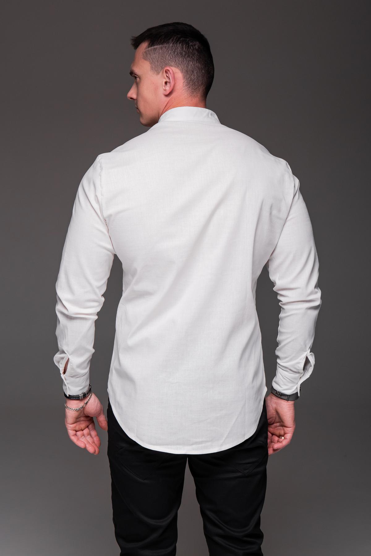Рубашка мужская льняная с длинным рукавом M Белый (24771/2/2) - фото 5 Рубашка мужская льняная с длинным рукавом M Белый (24771/2/2) - фото 5