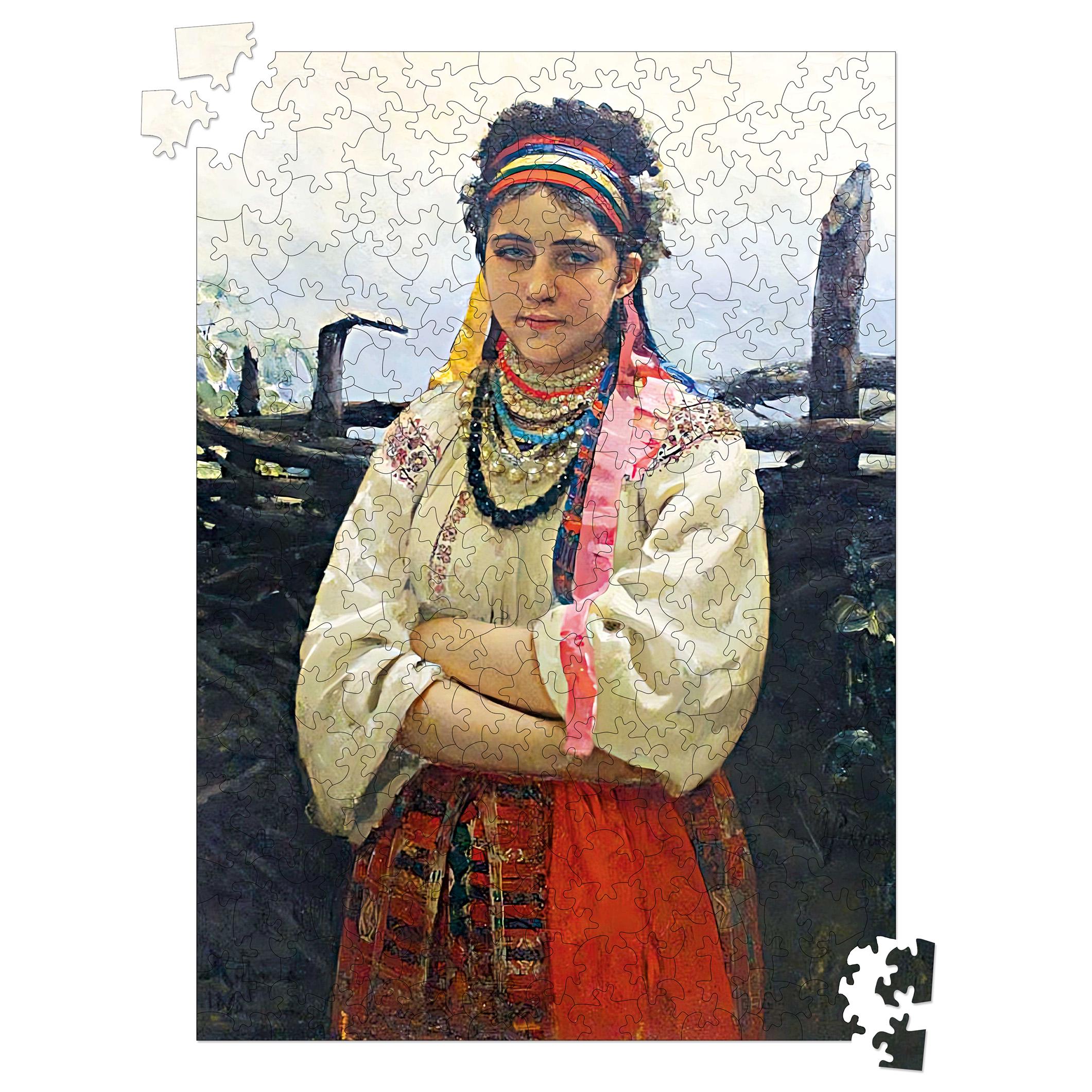 Пазл дерев'яний Українка біля тину 300 ел. (30821479)