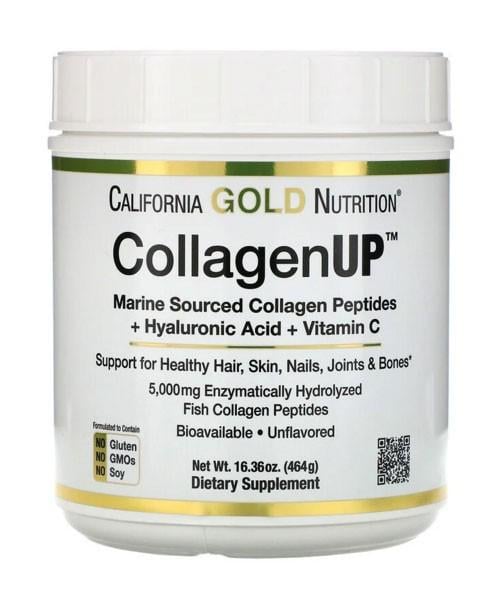 Морской коллаген California Gold Nutrition c гиалуроновой кислотой и витамином C 464 г