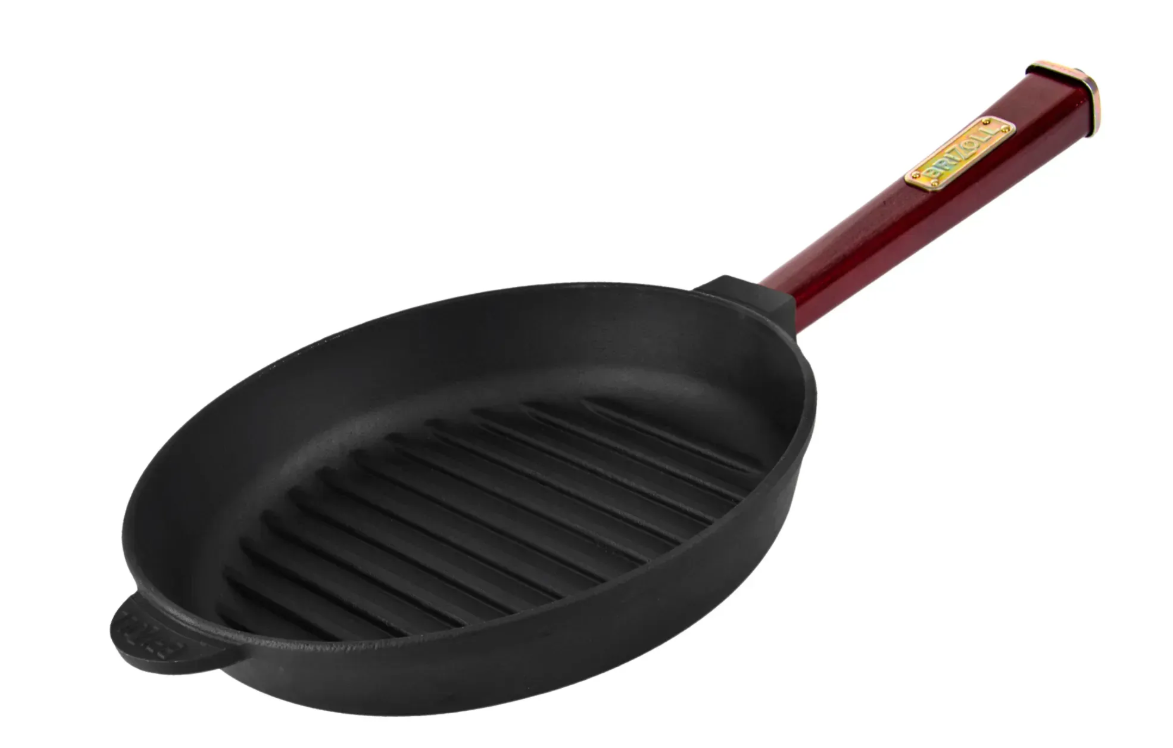 Сковорода чугунная Brizoll гриль Optima с деревянной ручкой 280х50 мм Bordo Сковорода чугунная Brizoll гриль Optima с деревянной ручкой 280х50 мм Bordo