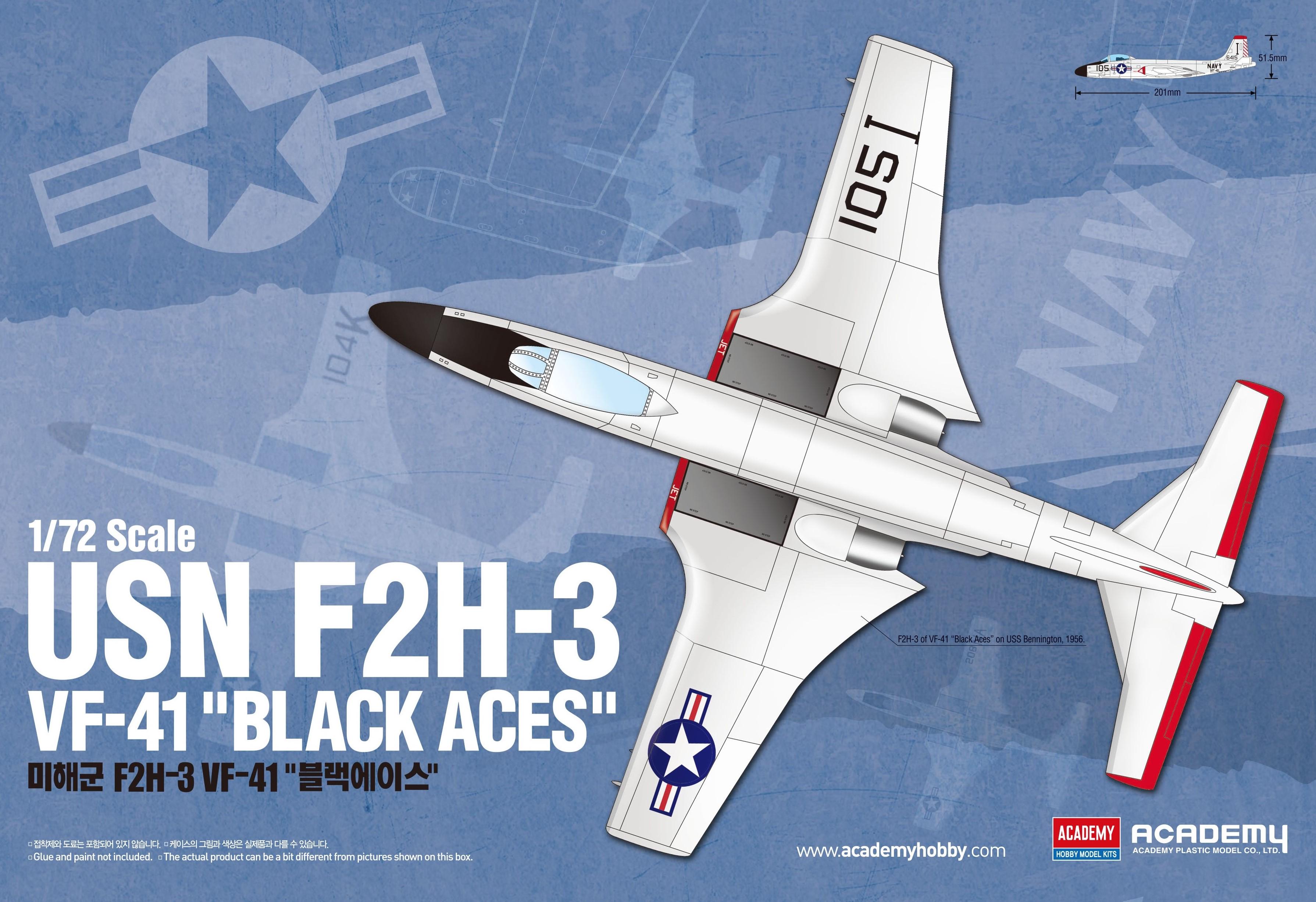 Збірна модель Academy USN F2H-3 VF-41 Black Aces 1:72 (12548) - фото 1