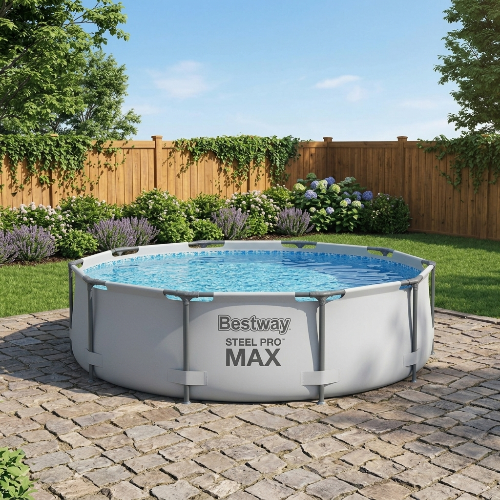 Басейн круглий збірний каркасний Bestway Steel Pro Max 4678 л 305х76 см із фільтр-насосом 1245 л/год Сірий (56408)