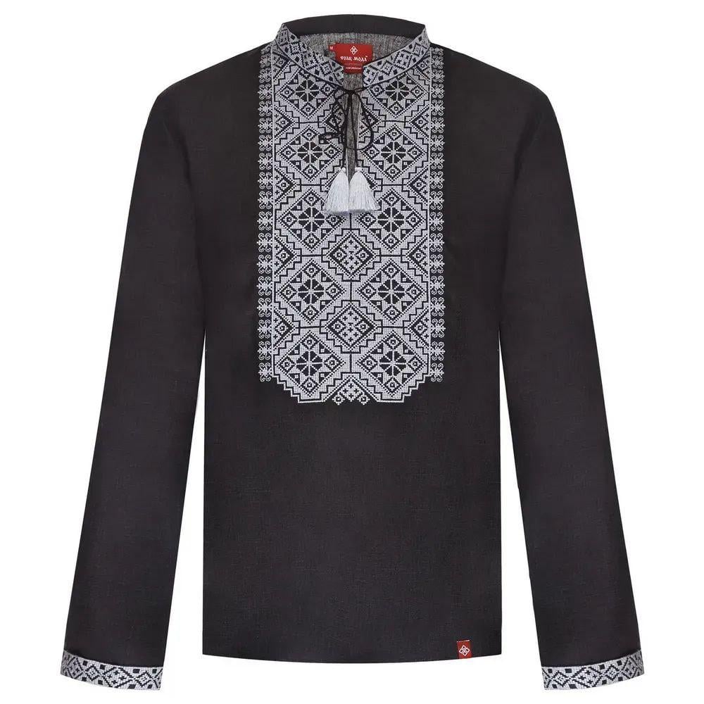 Вышиванка мужская р. 54 Черный (443) - фото 2 Вышиванка мужская р. 54 Черный (443) - фото 2