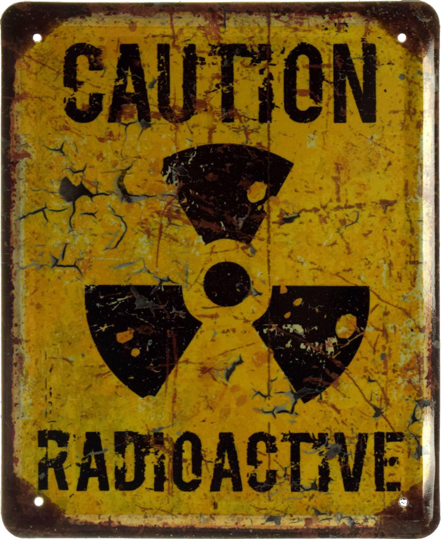 Табличка металлическая Осторожно Радиоактивность/Caution Radioactive 18x22 см