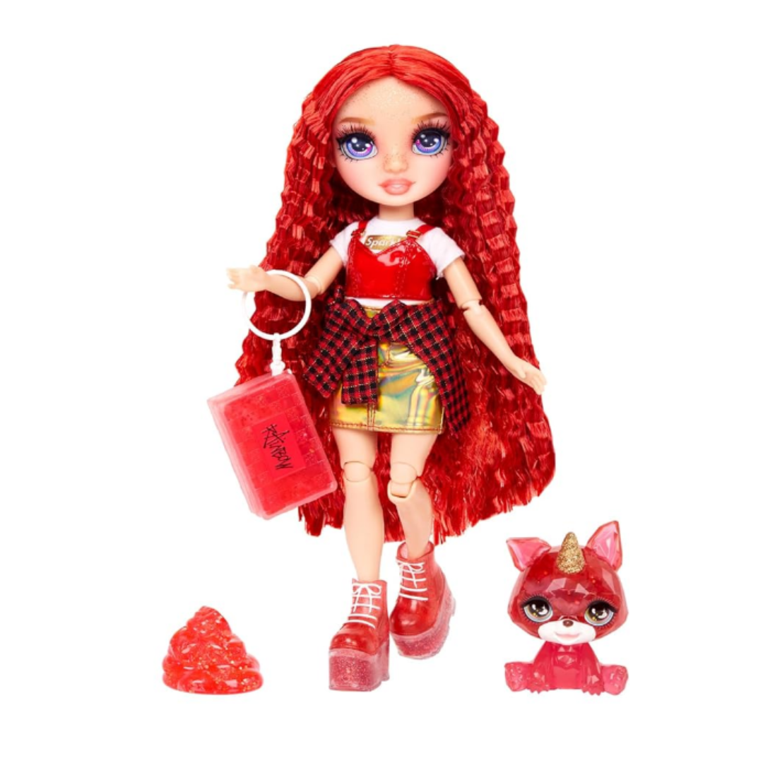 Лялька Rainbow High Рубі мерехтлива, з домашнім улюбленцем і червоним слімом Ruby/Red with Slime Kit & Pet /MGA