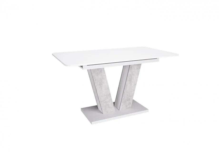 Стол обеденный прямоугольный раскладной Intarsio Torino ламинированная ДСП 140-180x80 см Белая аляска/Индастриал (43311)