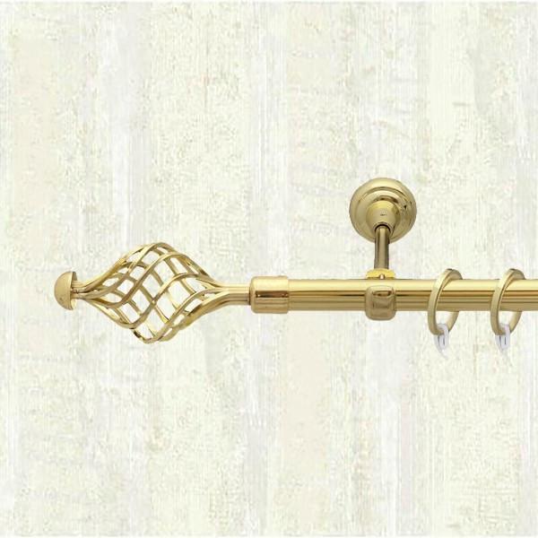 Карниз для штор Orvit Арезо однорядный 19 мм 240 см Золотой (000-6126)