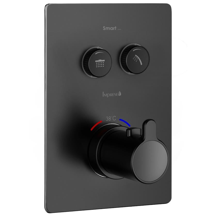 Смеситель скрытый Imprese SMART CLICK ZMK101901240 с термостатом Черный (160004)