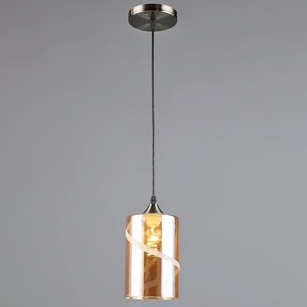 Люстра підвісна Light House SR-20096/1H AB D120хH200/H800 плафон бурштиновий Бронзовий