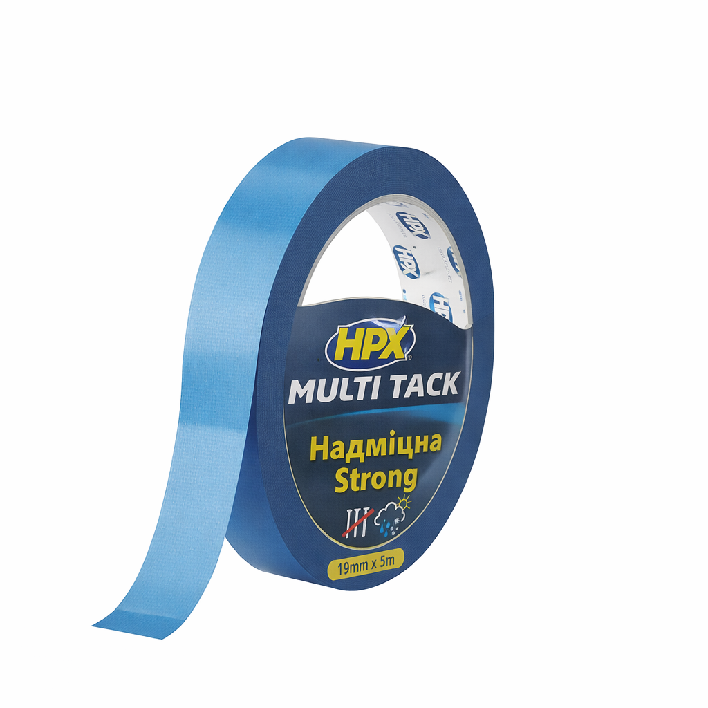 Лента двухсторонняя HPX MTT1905 MULTI TACK устойчива к влаге и ультрафиолету 19 мм/5 м Синий (31980671)