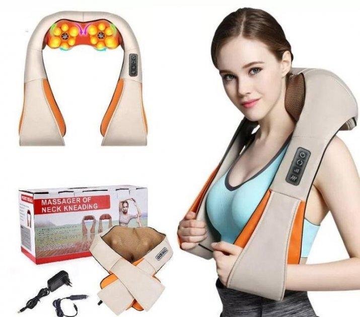 Инфракрасный роликовый массажер для шеи/спины/плечей Massager of Neck Kneading с подогревом - фото 8