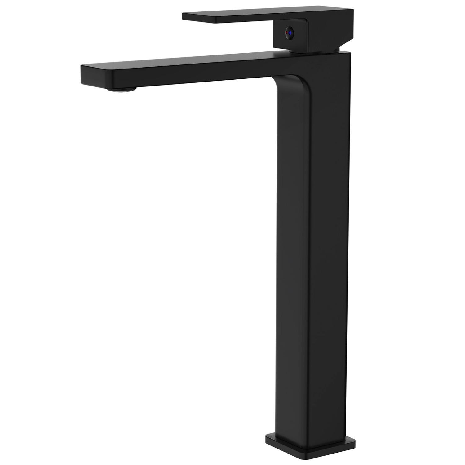 Змішувач для умивальника Q-tap Gemini QTGEM269BLM45678 високий одноважільний Чорний (233725)