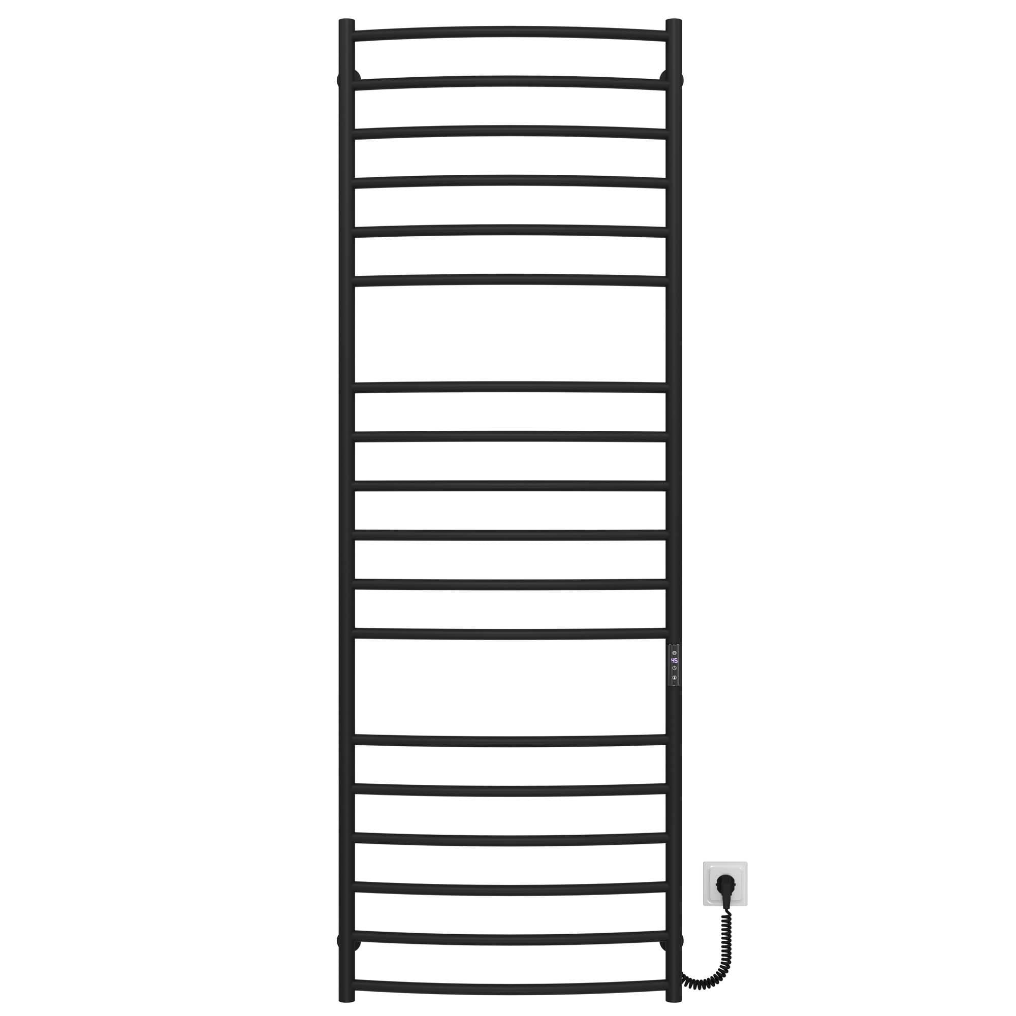 Рушникосушарка електрична Deffi Класік Еліт П18 JD03 праве підключення нержавіюча сталь 600х1800 мм Чорний (C.KE.180.60.18.E.B.R.1)