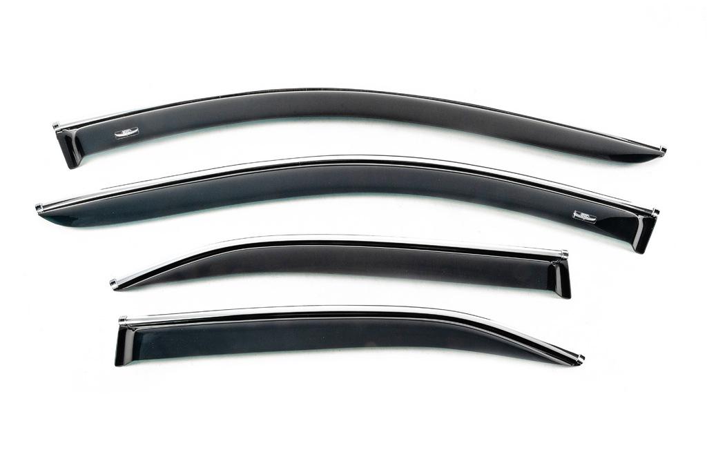 Вітровики з хромом молдингом HIC для Toyota Camry 2006-2011 рр. полікарбонат 4 шт. Чорний (89263)