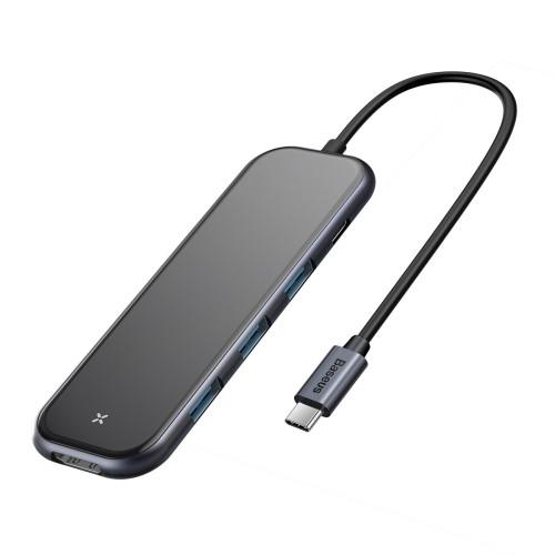 Адаптер мультипортовый USB Хаб Baseus Multi-functional HUB Type-C to 3xUSB3.0/HDMI/PD CAHUB-RT0G Deep Grey