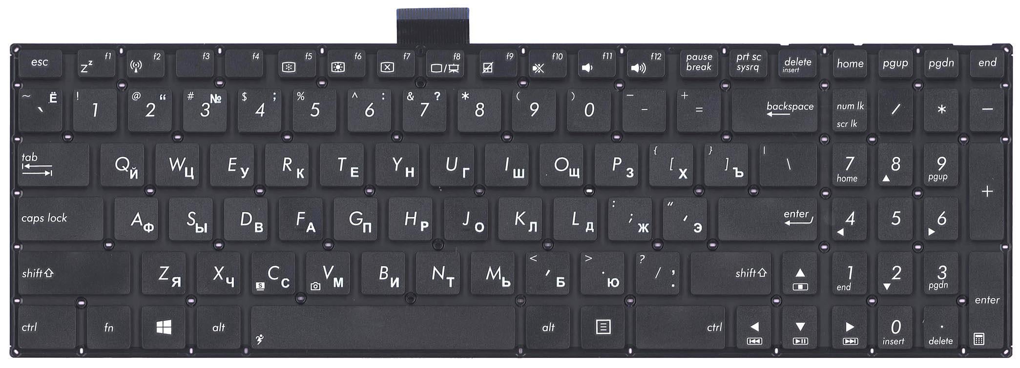 Клавиатура для ноутбука Asus X502 No Frame Black Клавиатура для ноутбука Asus X502 No Frame Black