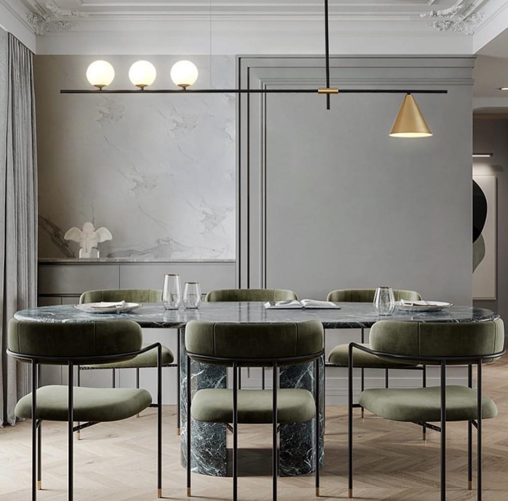 Светильник подвесной минималистичный в геометрических формах Черный (MD 2009-3+1) - фото 6