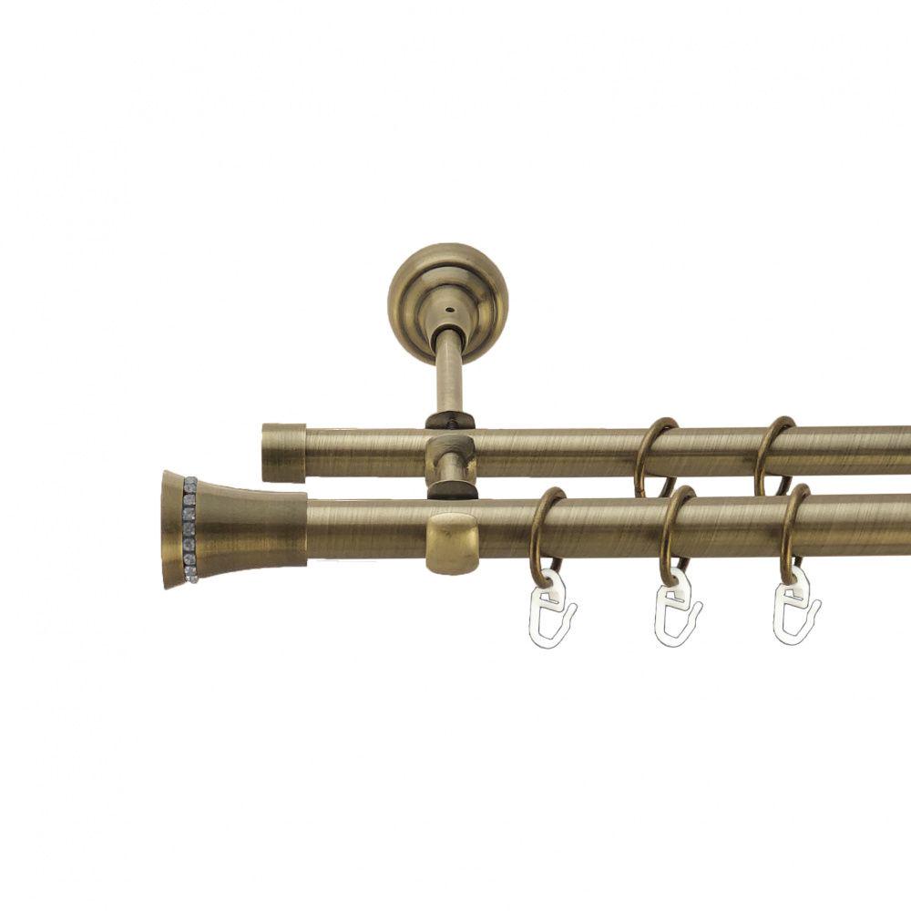 Карниз Orvit Монтіфо металевий дворядний відкритий гладка труба кільце металеве 19/16 мм 300 см Антик (4003852)