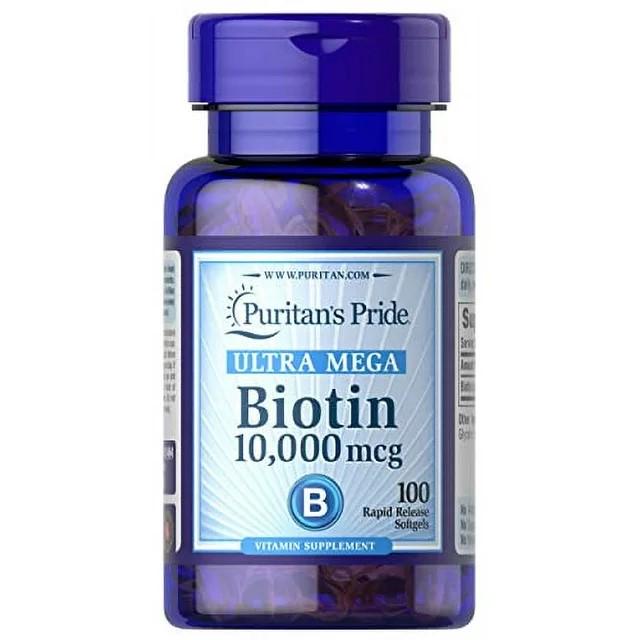 Біотин Puritan's Pride Biotin 10000 mcg Ultra Mega 100 порцій