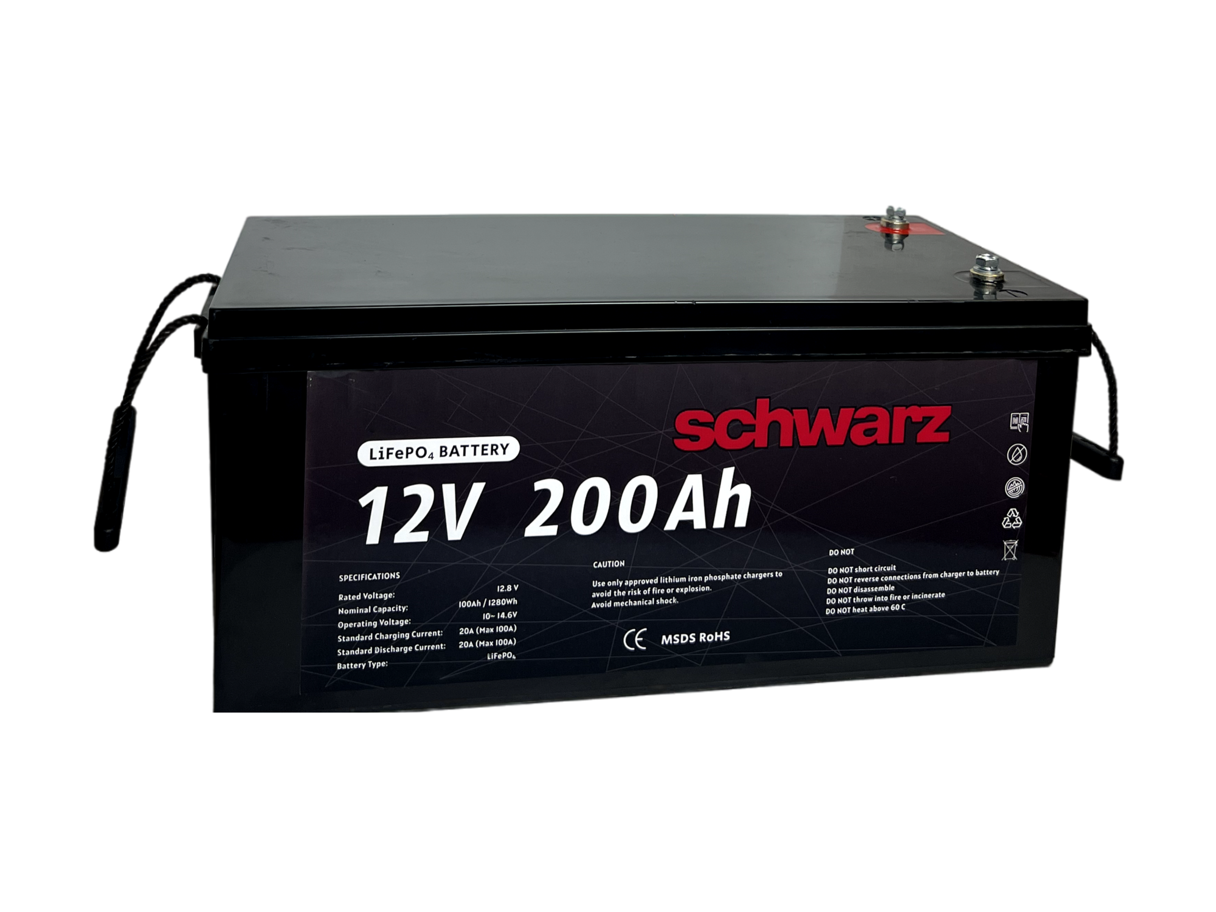 Аккумулятор литий-железо-фосфатный LiFePo4 Schwarz 12V 200 Ah BMS (d02ca6c4) - фото 3 Аккумулятор литий-железо-фосфатный LiFePo4 Schwarz 12V 200 Ah BMS (d02ca6c4) - фото 3