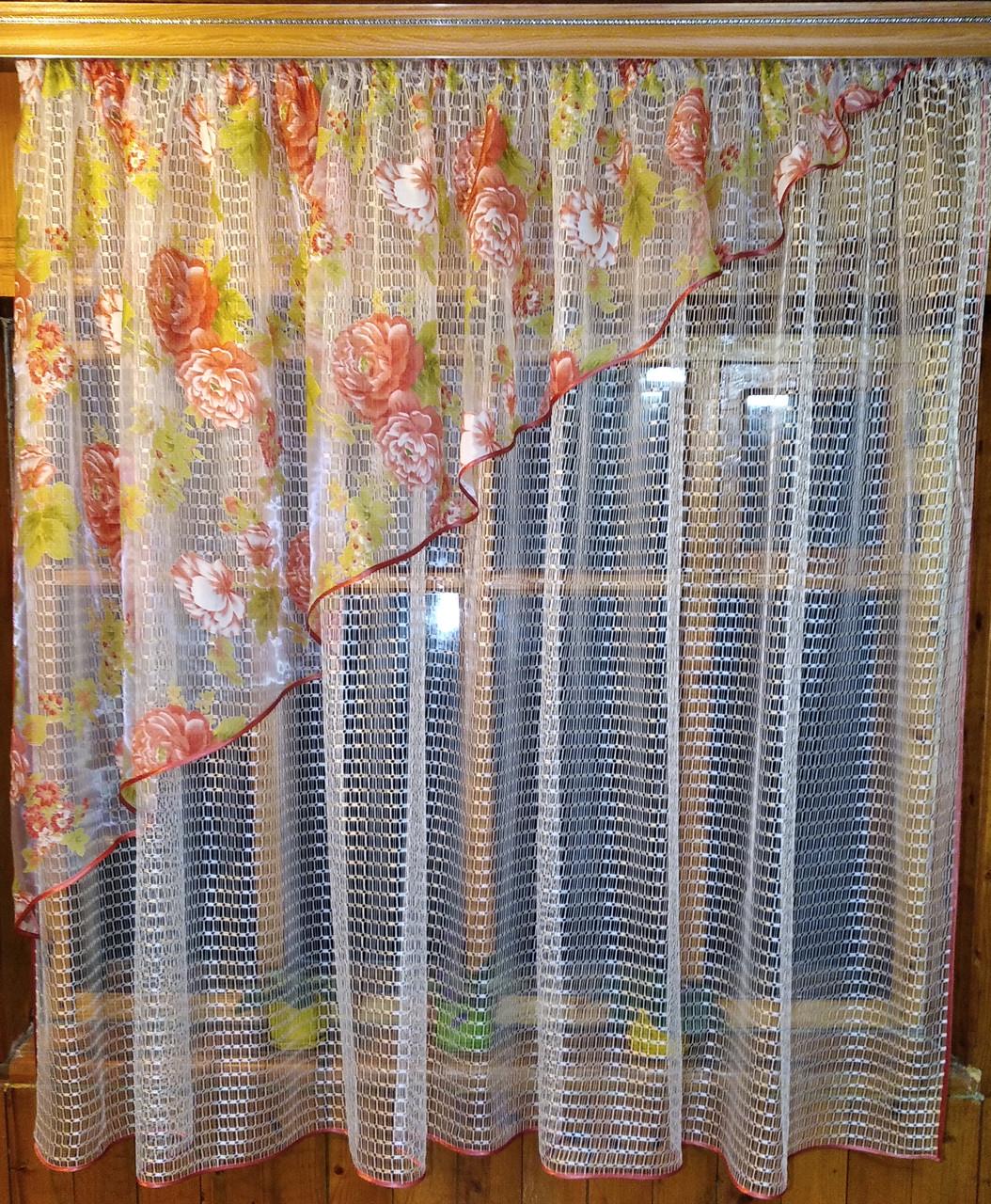 Штори Фаїна ліва Молочний/Півонія (1283085605)