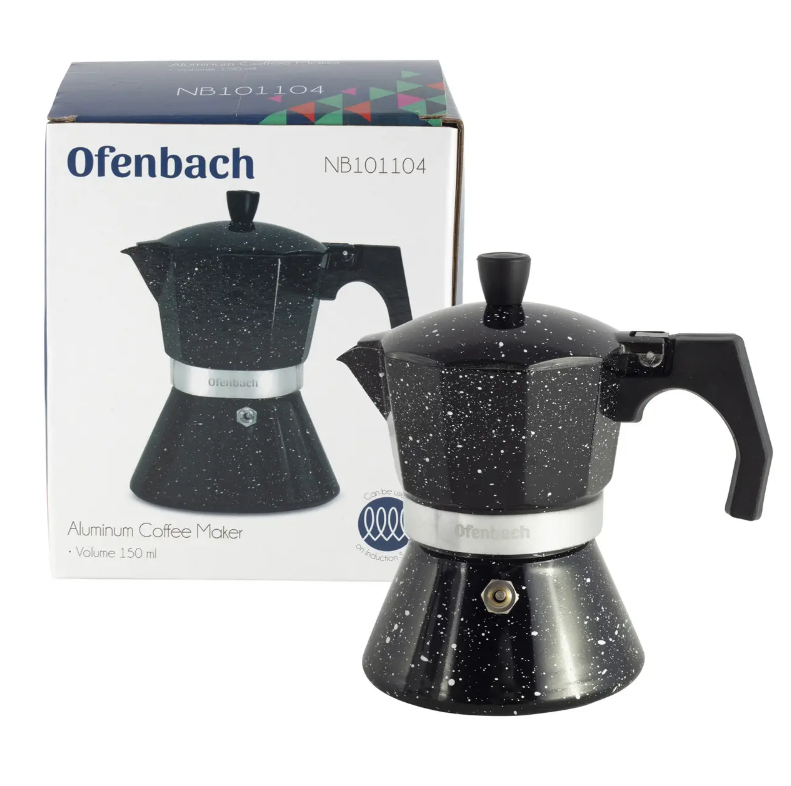 Кавоварка гейзерна Ofenbach KM-101104 150 мл з алюмінію (NA002411)