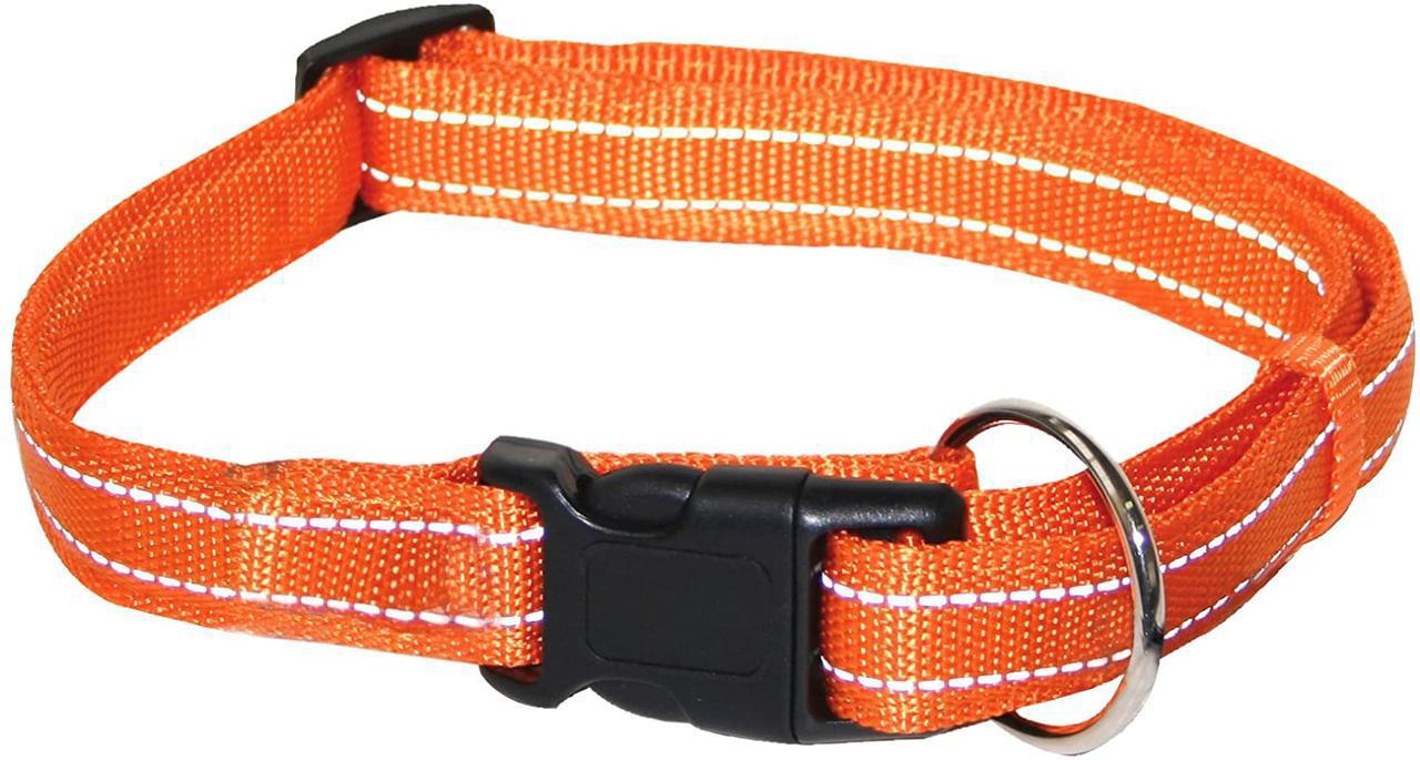 Ошейник для собак светоотражающий Croci SOFT REFLECTIVE из нейлона 30-45 см Оранжевый